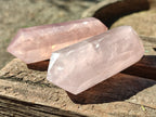 Polished Double Terminated Rose Quartz Points x 6 From Ambatondrazaka, Madagascar - Toprock Gemstones and Minerals 