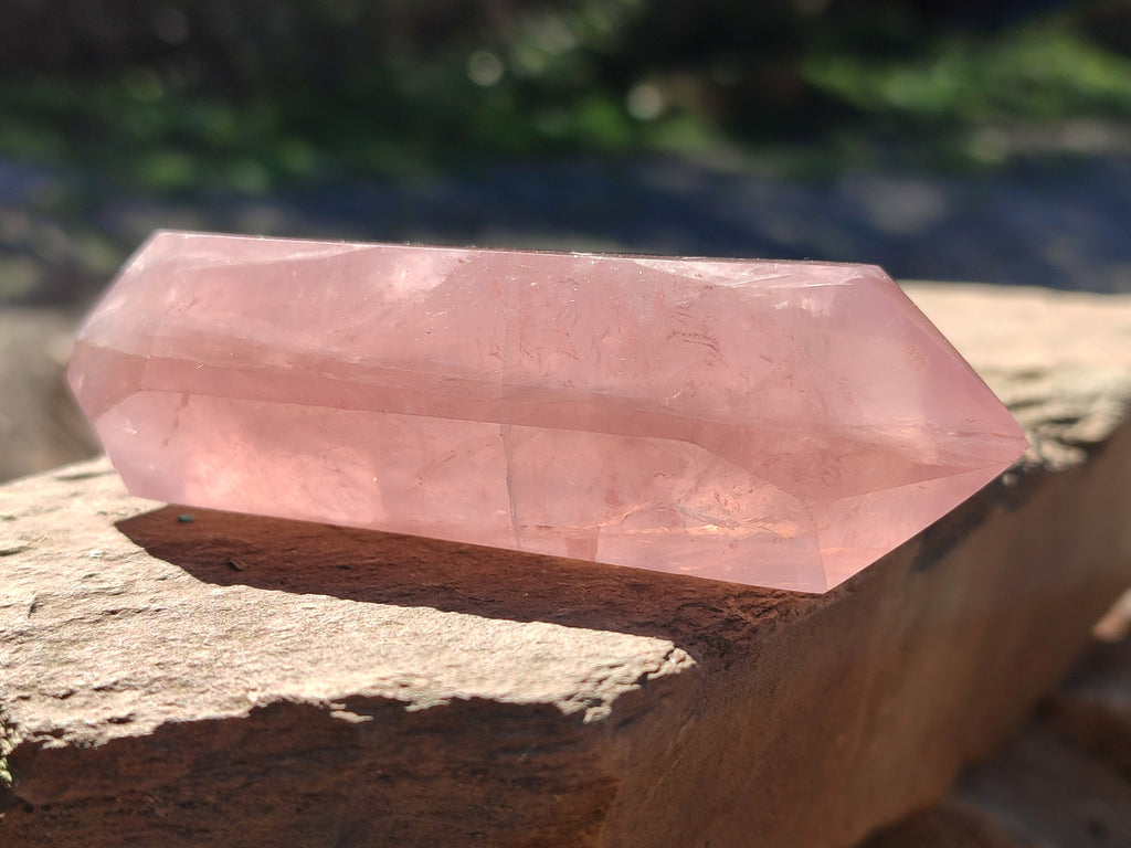 Polished Double Terminated Rose Quartz Points x 6 From Ambatondrazaka, Madagascar - Toprock Gemstones and Minerals 