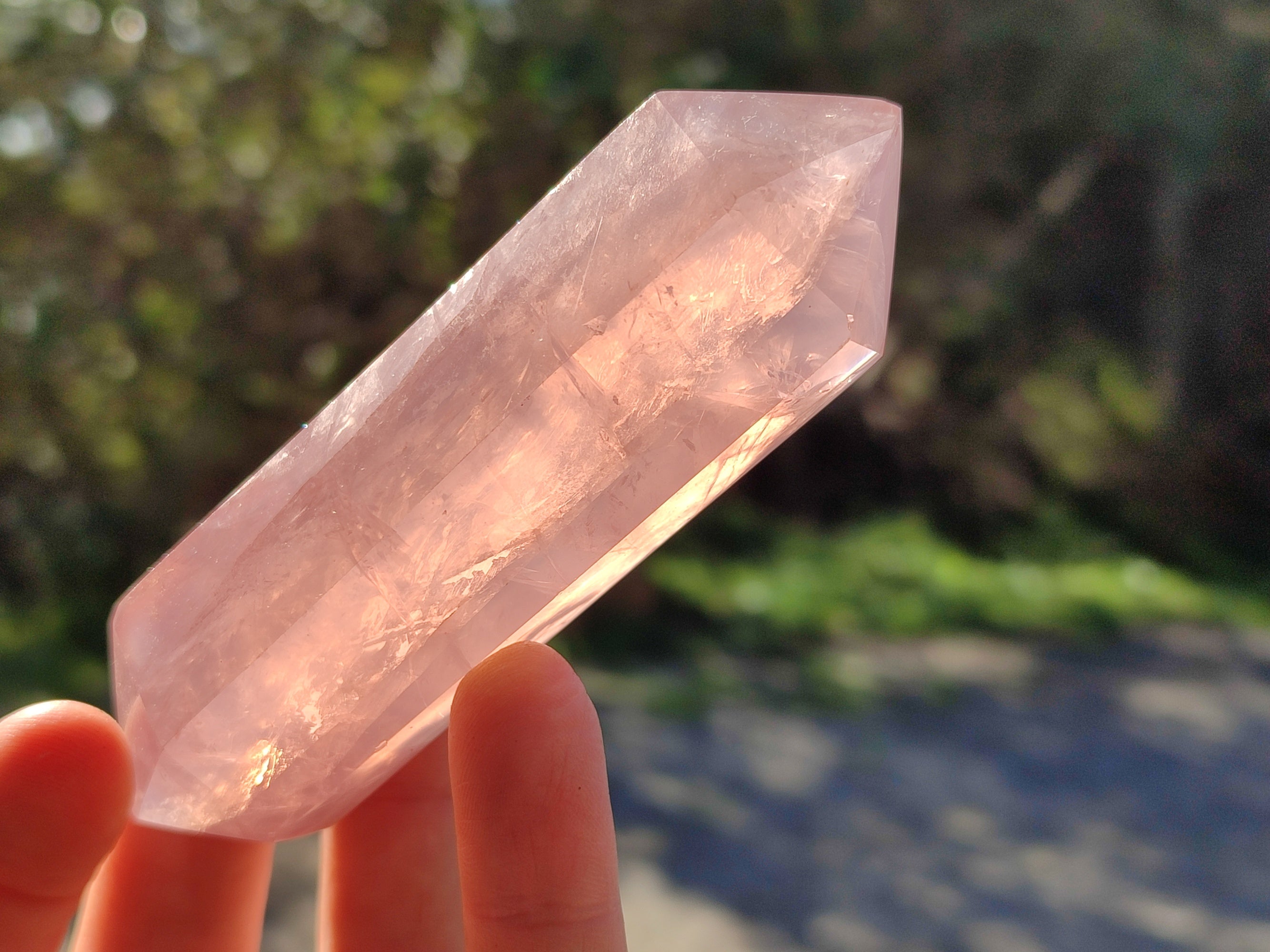 Polished Double Terminated Rose Quartz Points x 6 From Ambatondrazaka, Madagascar - Toprock Gemstones and Minerals 