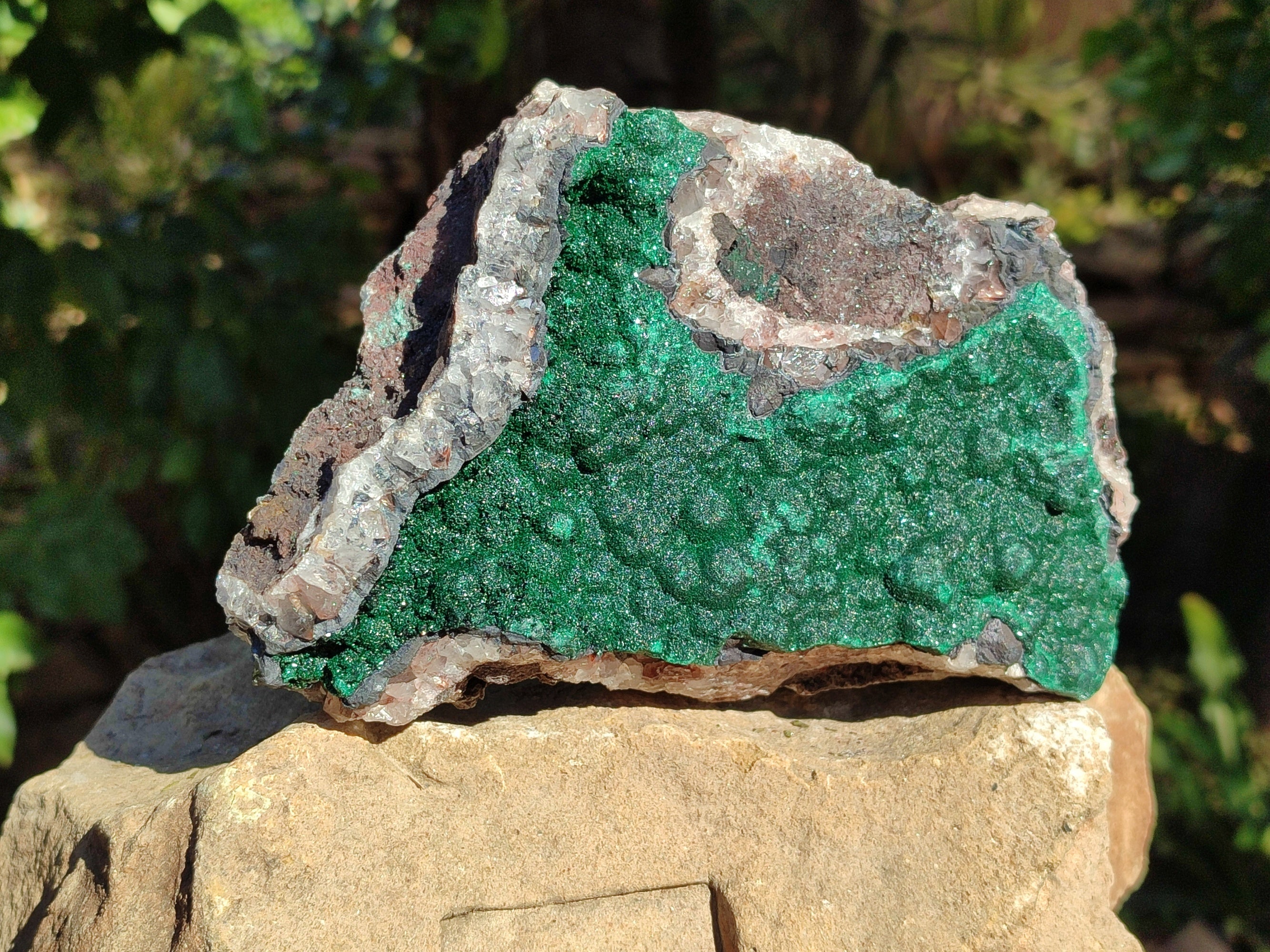 Natural Ball Malachite On Quartz Matrix Specimens x 1 From Mindigi Mine, Congo - Toprock Gemstones and Minerals 