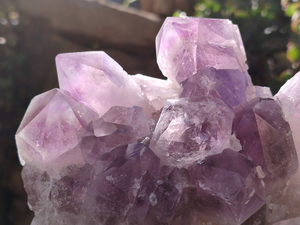 Natural Jacaranda Amethyst Quartz Cluster x 3 From Mumbwa, Zambia - Toprock Gemstones and Minerals 