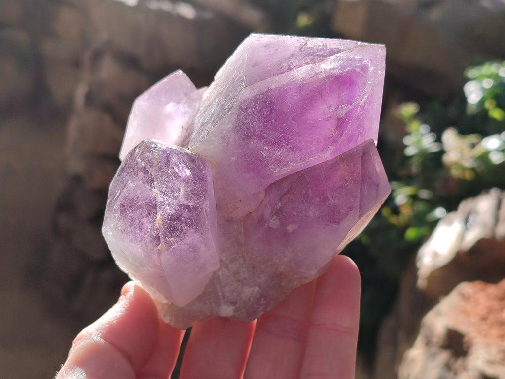 Natural Jacaranda Amethyst Quartz Cluster x 3 From Mumbwa, Zambia - Toprock Gemstones and Minerals 