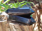 Polished Black Basalt Double Terminated Points x 6 From Antsirabe, Madagascar - Toprock Gemstones and Minerals 