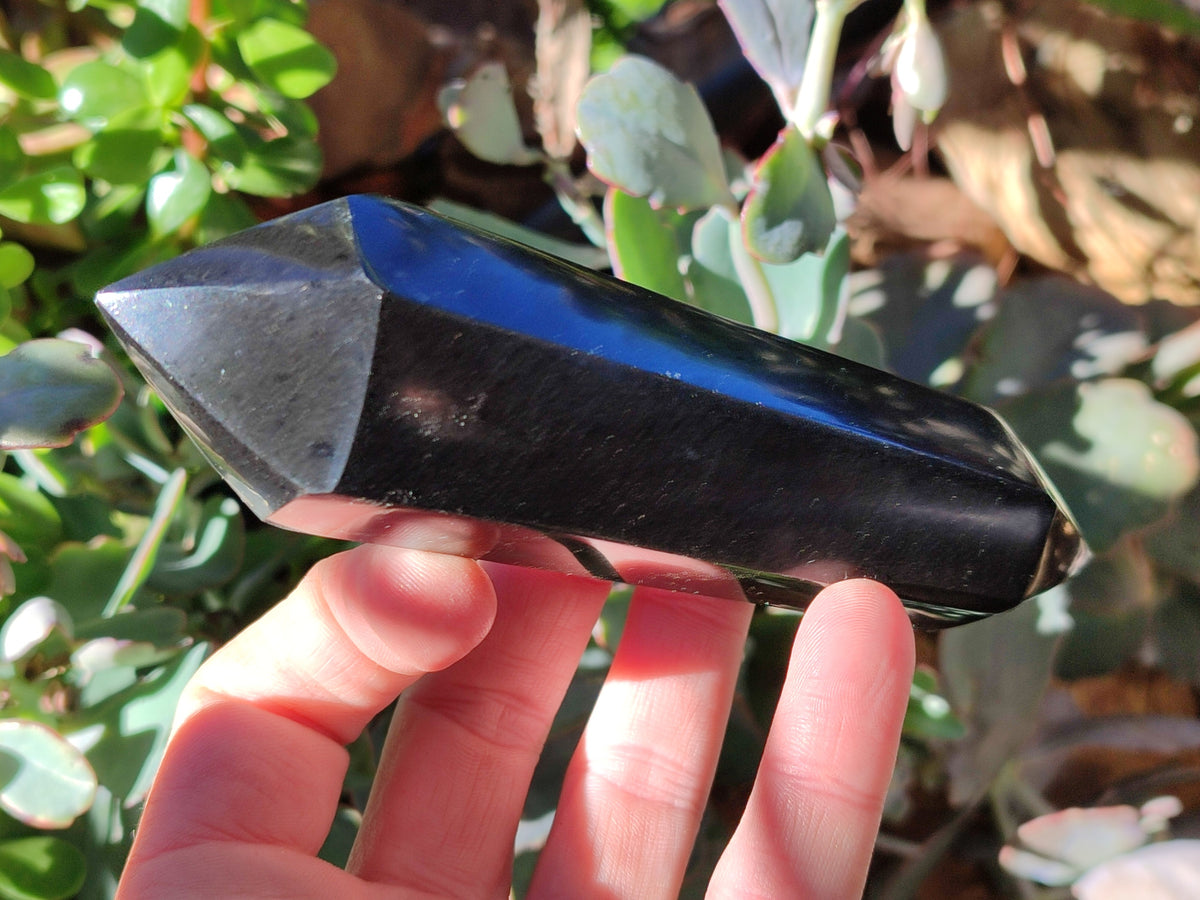 Polished Black Basalt Double Terminated Points x 6 From Antsirabe, Madagascar - Toprock Gemstones and Minerals 