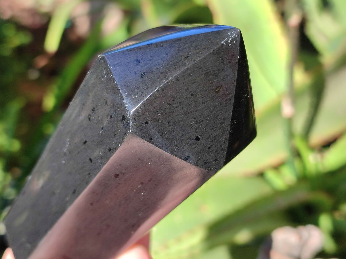 Polished Black Basalt Double Terminated Points x 6 From Antsirabe, Madagascar - Toprock Gemstones and Minerals 