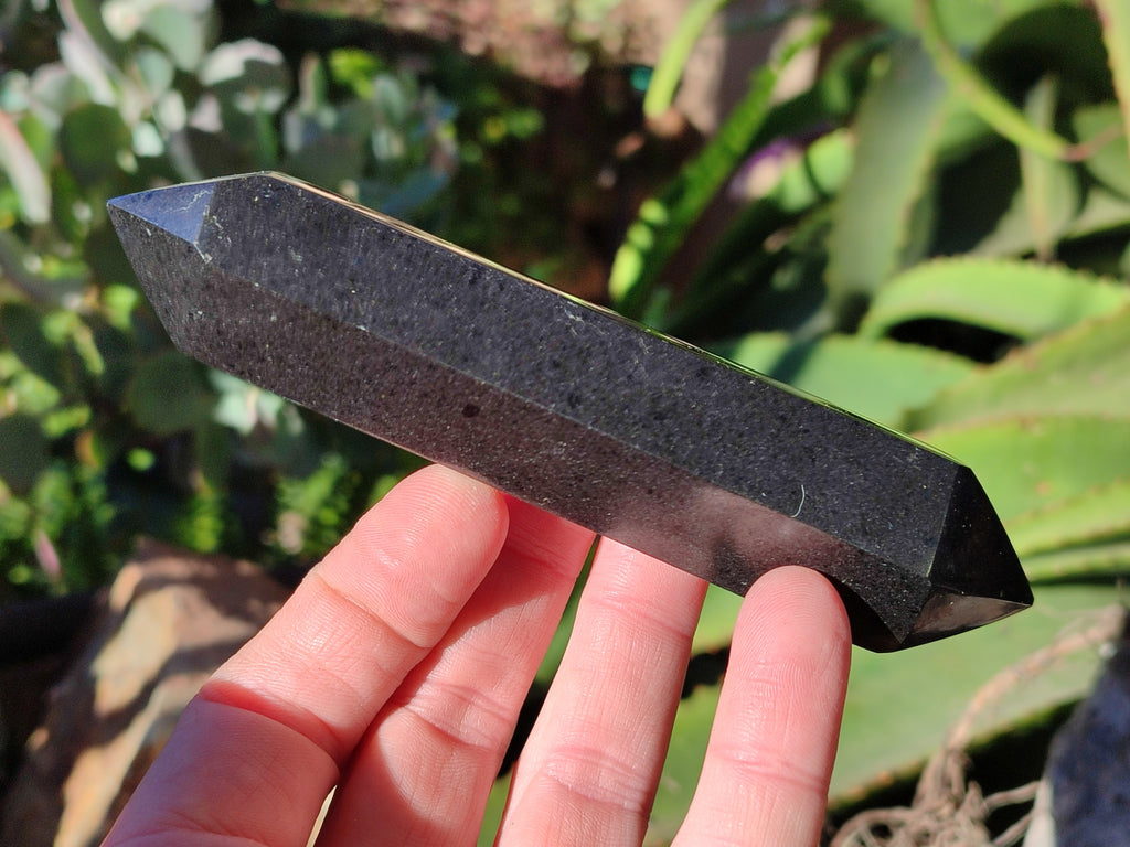 Polished Black Basalt Double Terminated Points x 6 From Antsirabe, Madagascar - Toprock Gemstones and Minerals 