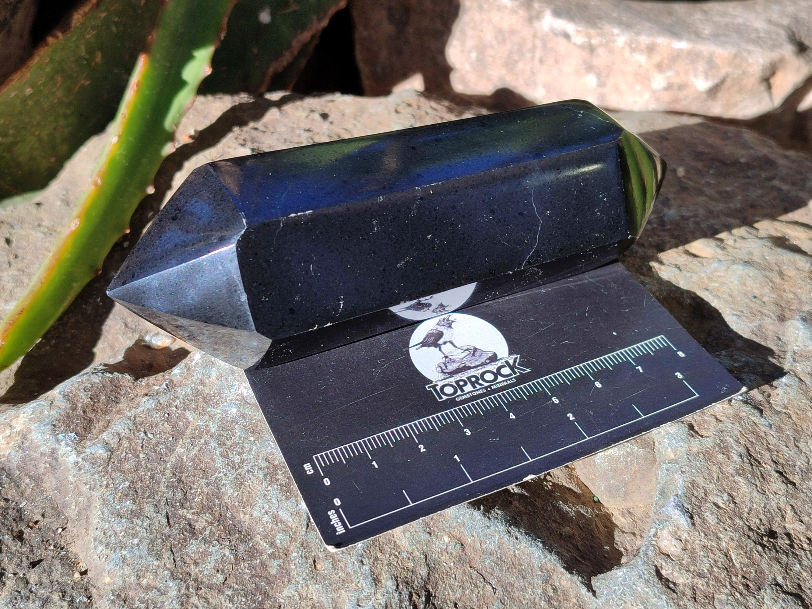 Polished Black Basalt Double Terminated Points x 6 From Antsirabe, Madagascar - Toprock Gemstones and Minerals 