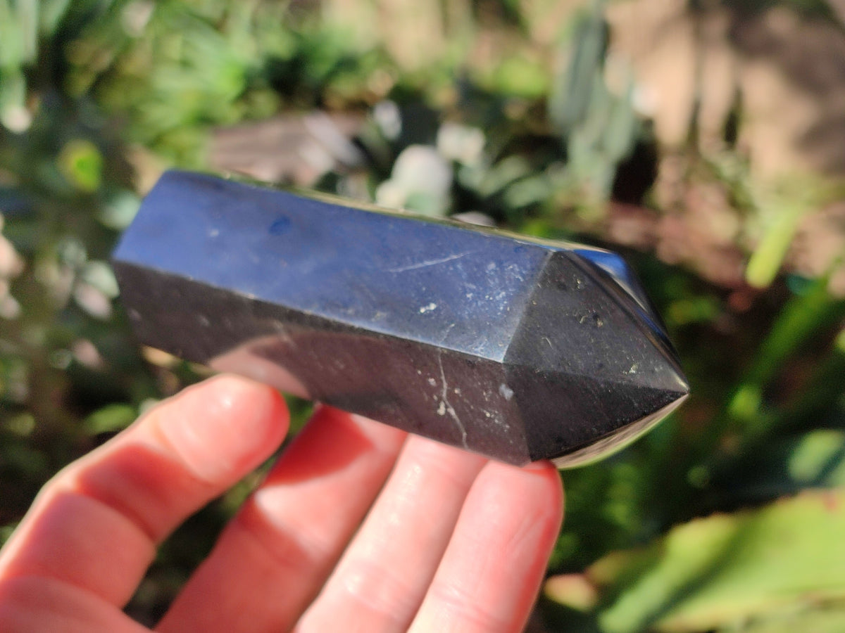 Polished Black Basalt Double Terminated Points x 6 From Antsirabe, Madagascar - Toprock Gemstones and Minerals 