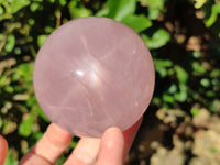 Polished Star Rose Quartz Spheres x 2 From Ambatondrazaka, Madagascar - Toprock Gemstones and Minerals 