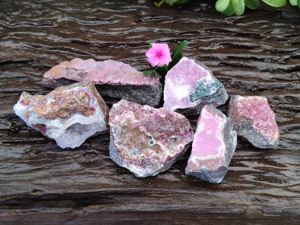 Natural Drusy Salrose with Malachite x 6 From Kakanda, Congo