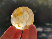 Polished Golden Healer Quartz Palm Stones x 20 From Madagascar
