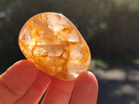 Polished Golden Healer Quartz Palm Stones x 20 From Madagascar