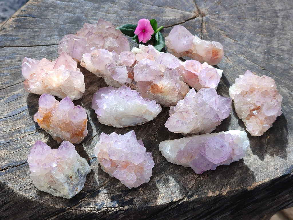 Natural Amethyst Spirit Quartz Clusters x 12 From Boekenhouthoek, South Africa - Toprock Gemstones and Minerals 