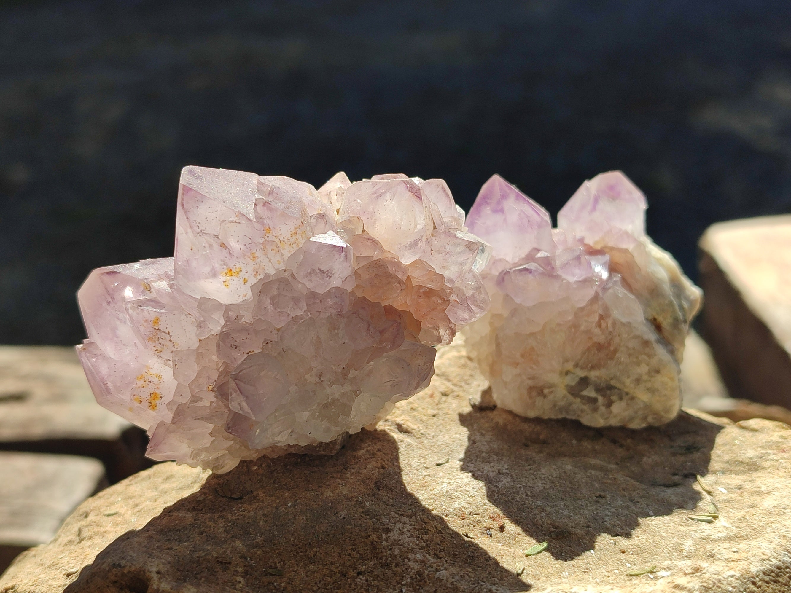 Natural Amethyst Spirit Quartz Clusters x 12 From Boekenhouthoek, South Africa - Toprock Gemstones and Minerals 