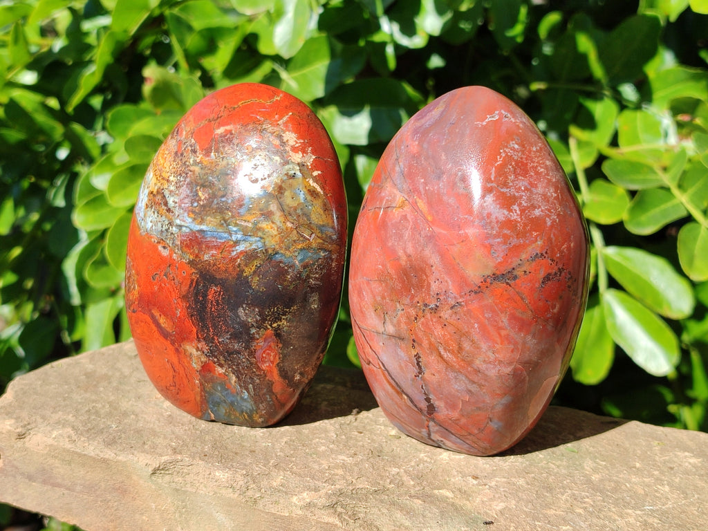 Polished Red Jasper Standing Free Forms x 3 From Madagascar - Toprock Gemstones and Minerals 