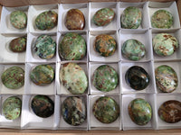 Polished Green Chrysoprase Palm Stones x 24 From Madagascar - Toprock Gemstones and Minerals 