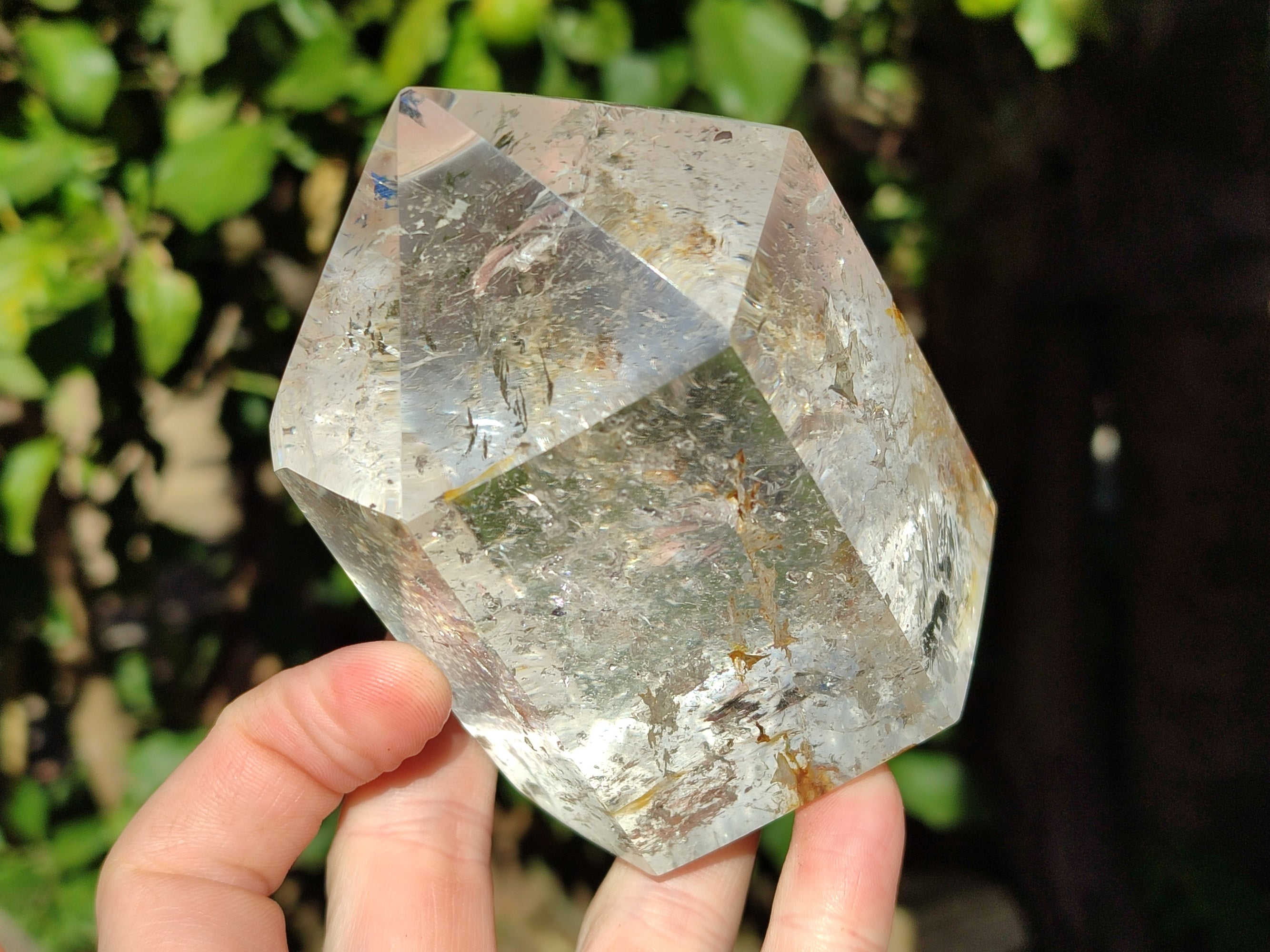 Polished Clear Quartz Crystals with Rainbow Veils x 2 From Madagascar - Toprock Gemstones and Minerals 