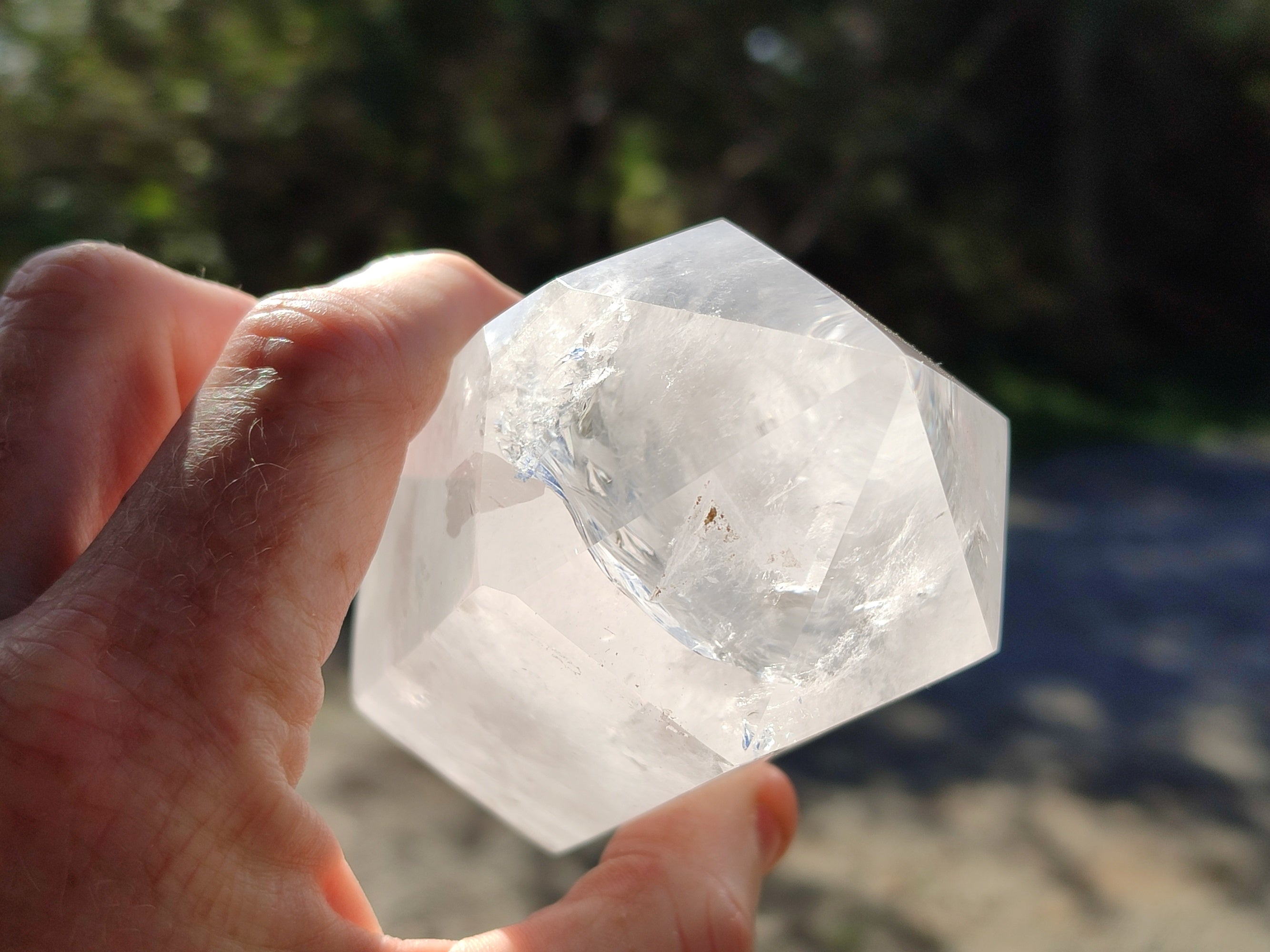Polished Clear Quartz Crystals with Rainbow Veils x 2 From Madagascar - Toprock Gemstones and Minerals 