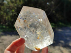 Polished Clear Quartz Crystals with Rainbow Veils x 2 From Madagascar - Toprock Gemstones and Minerals 