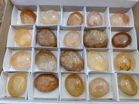 Polished Golden Healer Quartz Palm Stones x 24 From Madagascar
