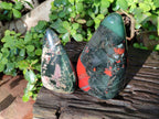 Polished Bloodstone Standing Free Forms x 2 From Swaziland - Toprock Gemstones and Minerals 