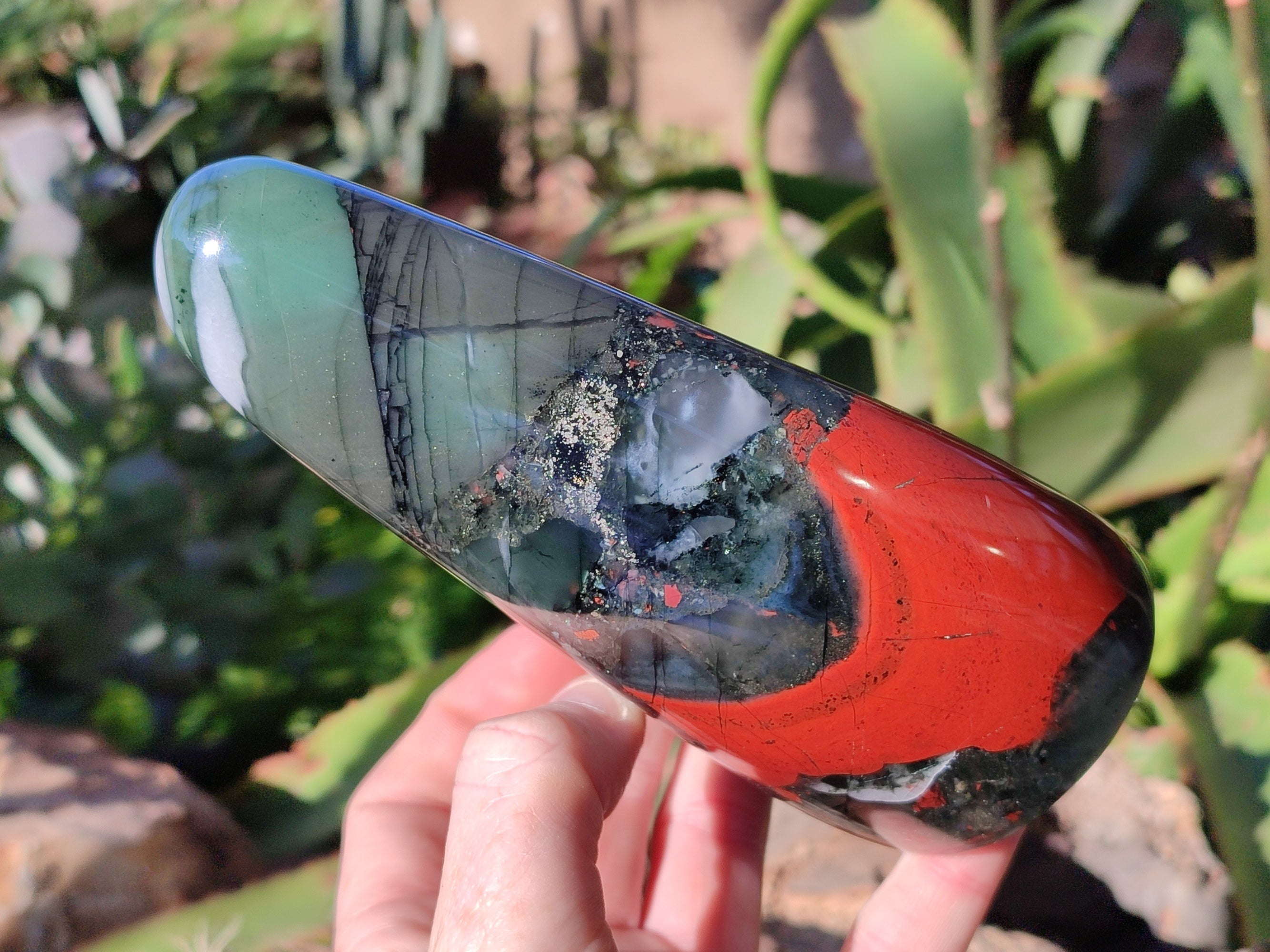Polished Bloodstone Standing Free Forms x 2 From Swaziland - Toprock Gemstones and Minerals 