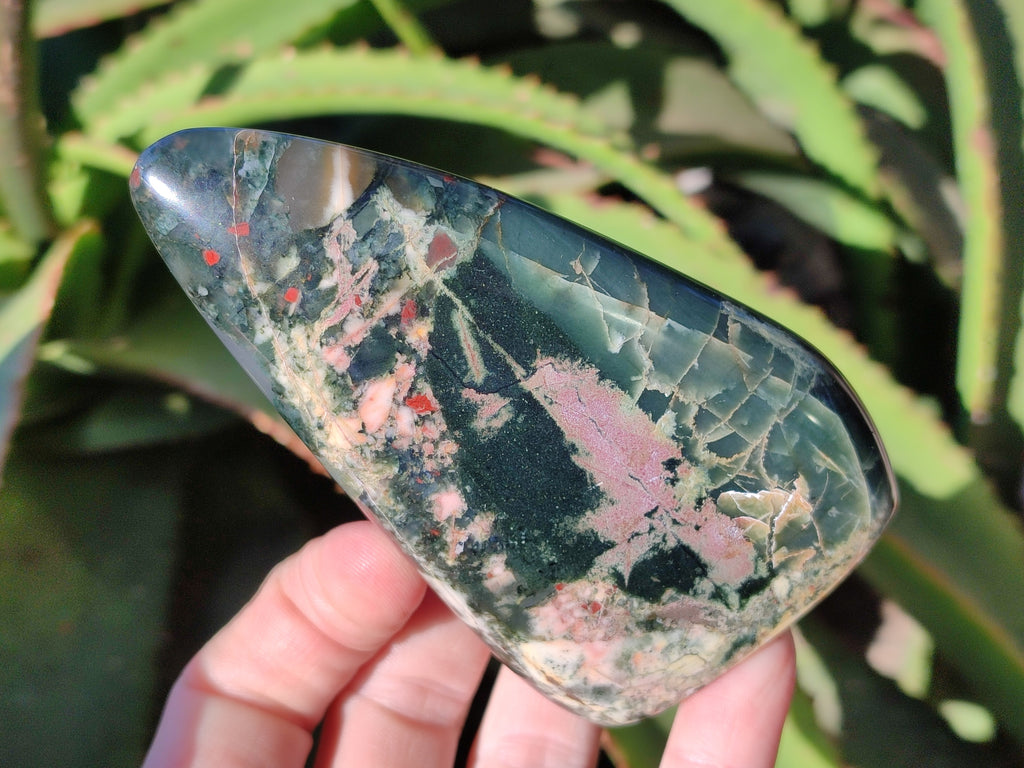 Polished Bloodstone Standing Free Forms x 2 From Swaziland - Toprock Gemstones and Minerals 
