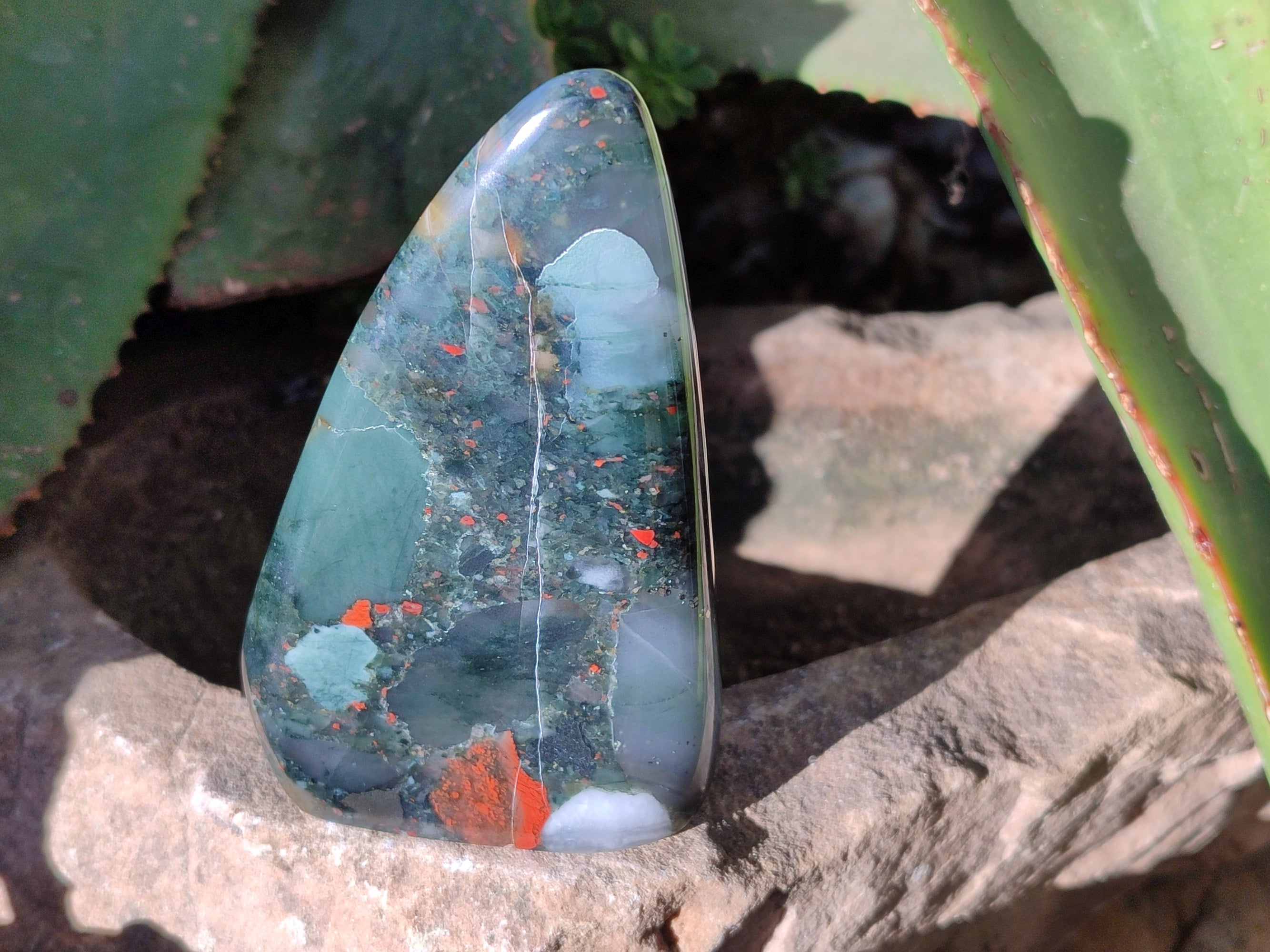 Polished Bloodstone Standing Free Forms x 2 From Swaziland - Toprock Gemstones and Minerals 