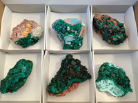 Natural Dioptase with Chrysocolla, Malachite and Shattuckite Specimens x 6 From Likasi, Congo - Toprock Gemstones and Minerals 