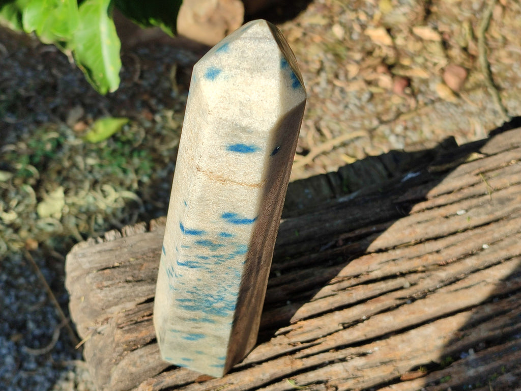 Polished Blue Spinel Spotted Quartz Tower x 1 From Madagascar - Toprock Gemstones and Minerals 