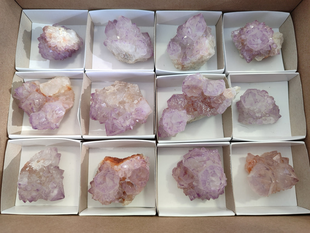 Natural Amethyst Spirit Quartz Clusters x 12 From Boekenhouthoek, South Africa - Toprock Gemstones and Minerals 