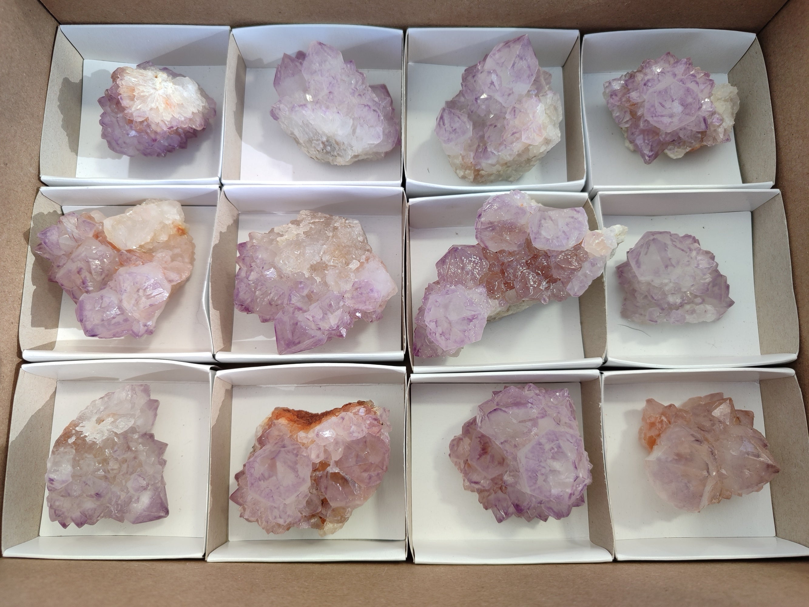 Natural Amethyst Spirit Quartz Clusters x 12 From Boekenhouthoek, South Africa - Toprock Gemstones and Minerals 