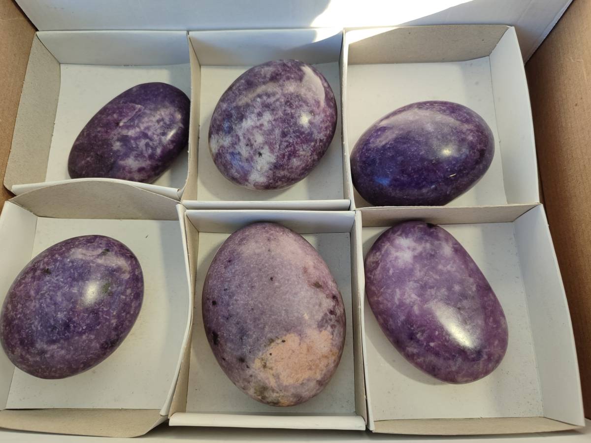Polished Lepidolite Free Forms x 6 From Zimbabwe - Toprock Gemstones and Minerals 
