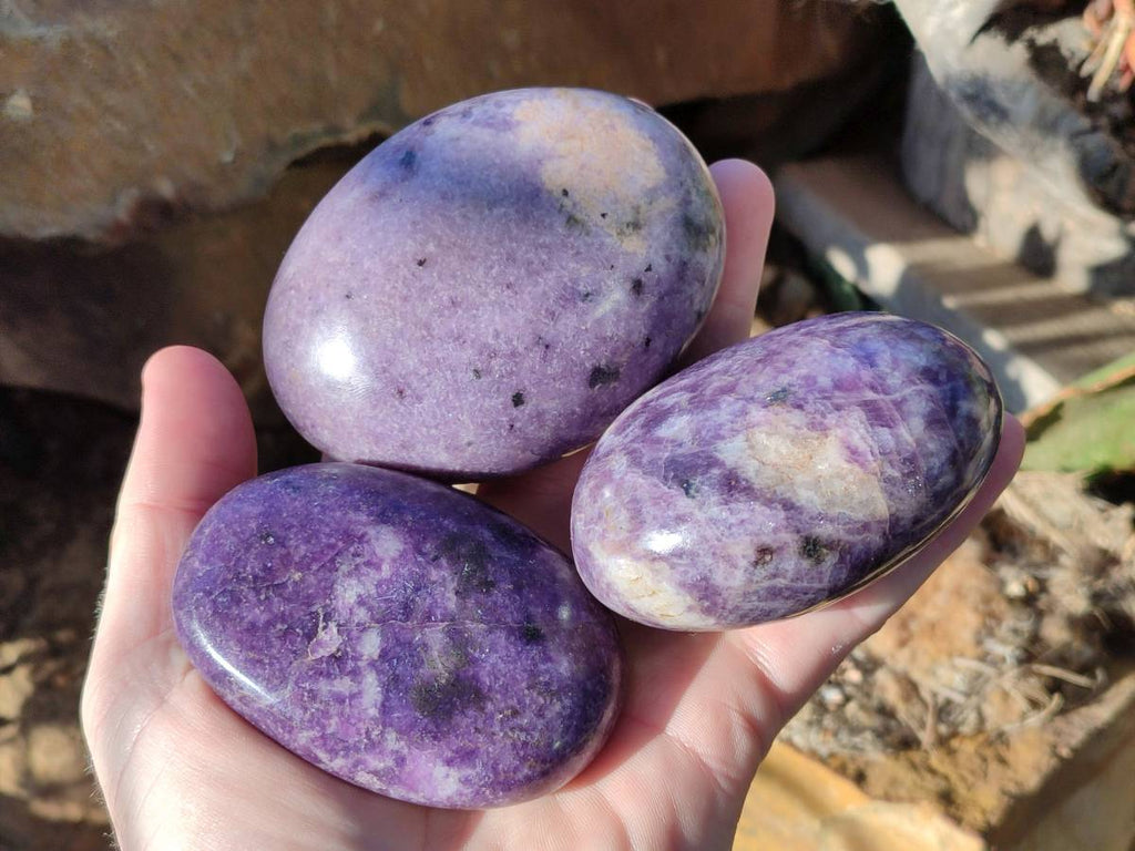 Polished Lepidolite Free Forms x 6 From Zimbabwe - Toprock Gemstones and Minerals 
