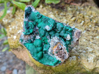 Natural Ball Malachite and Drusy Quartz On Dolomite Matrix Specimens x 3 From Kambove, Congo