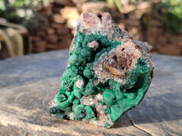 Natural Ball Malachite and Drusy Quartz On Dolomite Matrix Specimens x 3 From Kambove, Congo