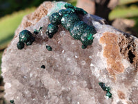Natural Ball Malachite and Drusy Quartz On Dolomite Matrix Specimens x 3 From Kambove, Congo
