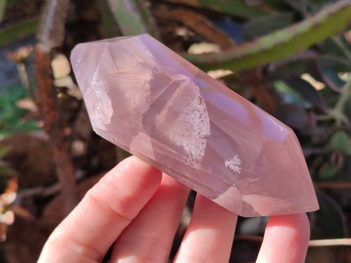Polished Double Terminated Rose Quartz Points x 6 Ambatondrazaka, Madagascar - Toprock Gemstones and Minerals 