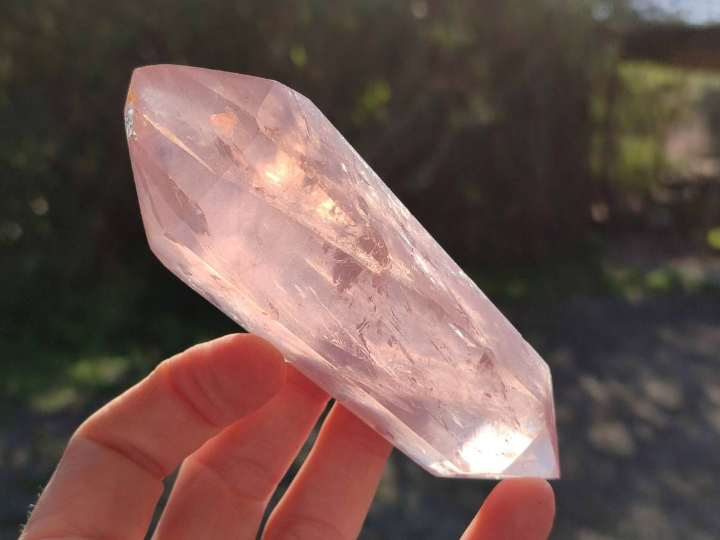 Polished Double Terminated Rose Quartz Points x 6 Ambatondrazaka, Madagascar - Toprock Gemstones and Minerals 