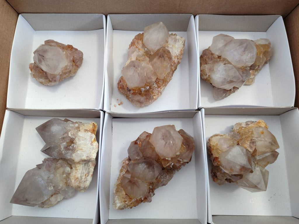 Natural Smokey Amethyst Spirit Quartz Clusters x 6 From Boekenhouthoek, South Africa - Toprock Gemstones and Minerals 