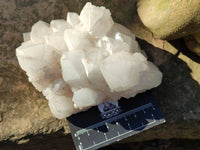 Natural White Multi Terminated Candle Quartz Clusters x 3 From Madagascar