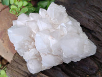 Natural White Multi Terminated Candle Quartz Clusters x 3 From Madagascar
