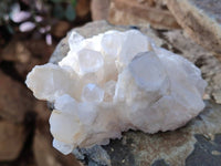 Natural White Multi Terminated Candle Quartz Clusters x 3 From Madagascar