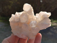 Natural White Multi Terminated Candle Quartz Clusters x 3 From Madagascar