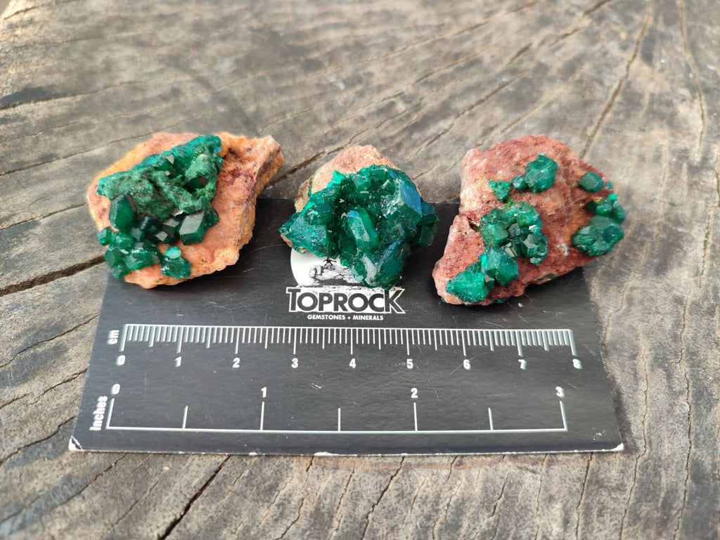 Natural Dioptase on Dolomite Matrix Specimens x 20 From Likasi, Congo - Toprock Gemstones and Minerals 