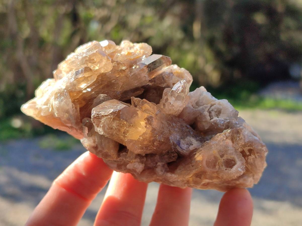 Natural Phantom Cascading Smokey Quartz Clusters x 4 From Luena, Congo - Toprock Gemstones and Minerals 