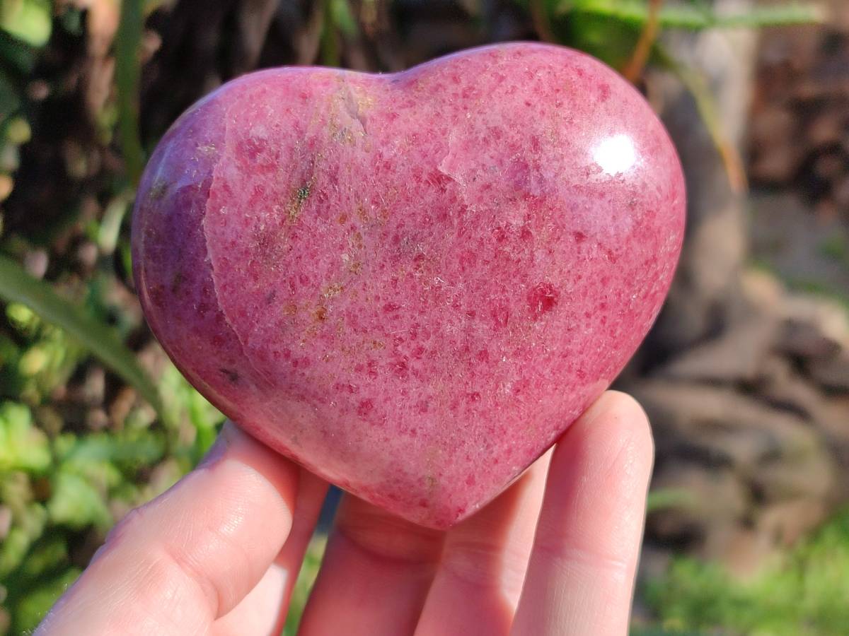 Polished Pink Rhodonite Free Forms And Hearts x 4 From Ambindavato, Madagascar - Toprock Gemstones and Minerals 
