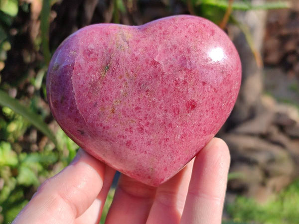 Polished Pink Rhodonite Free Forms And Hearts x 4 From Ambindavato, Madagascar