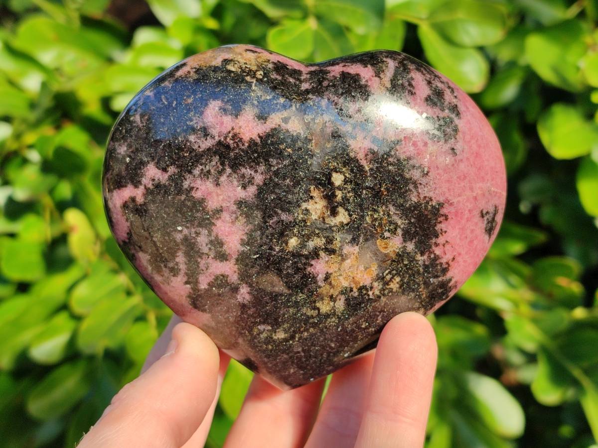Polished Pink Rhodonite Free Forms And Hearts x 4 From Ambindavato, Madagascar - Toprock Gemstones and Minerals 