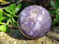 Polished Lepidolite with Pink Rubellite Spheres x 2 From Ambatondrazaka, Madagascar - Toprock Gemstones and Minerals 